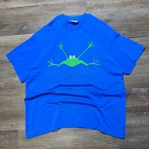 Vintage 2003 Peace Frogs Smiling Frog Graphic T-Shirt